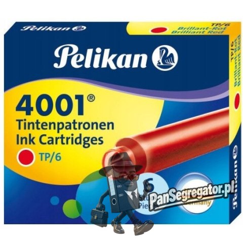 Naboje krótkie czerwone (6szt.) 400142567 PELIKAN