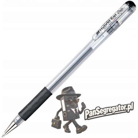 Pióro żelowe PENTEL K116 czarny z gumowym uchwytem Hybrid Gel Grip