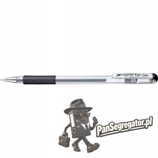 Pióro żelowe PENTEL K116 czarny z gumowym uchwytem Hybrid Gel Grip