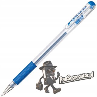 Pióro żelowe PENTEL K116 niebieski z gumowym uchwytem Hybrid Gel Grip