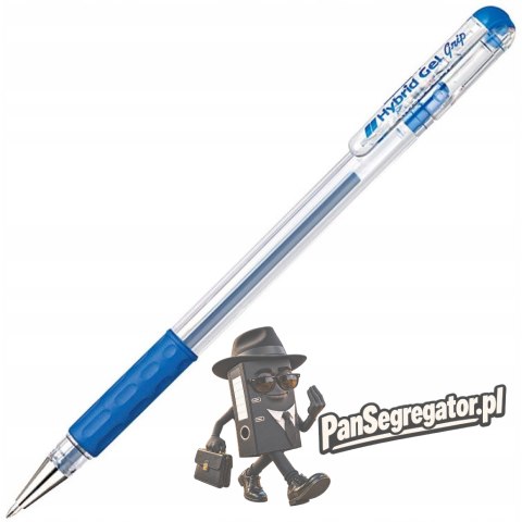 Pióro żelowe PENTEL K116 niebieski z gumowym uchwytem Hybrid Gel Grip