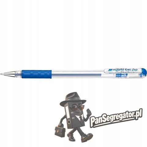 Pióro żelowe PENTEL K116 niebieski z gumowym uchwytem Hybrid Gel Grip