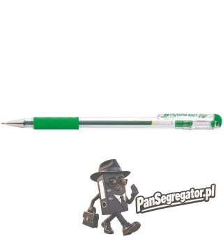 Pióro żelowe PENTEL K116 zielone z gumowym uchwytem Hybrid Gel Grip