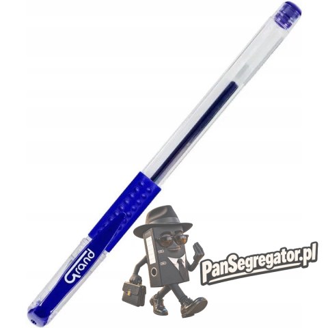 Pióro żelowe niebieskie GR101 do biura ergonomiczne 160-1027 GRAND