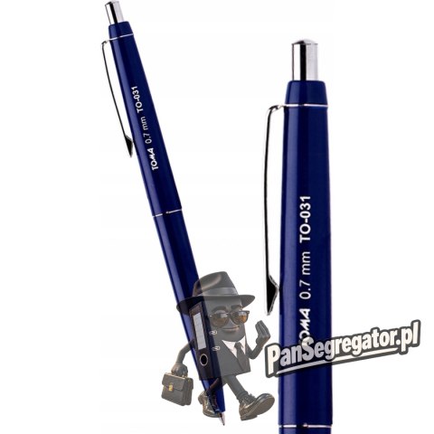 Długopis automatyczny ASYSTENT niebieski, wkład niebieski 0.7mm TO-031 TOMA