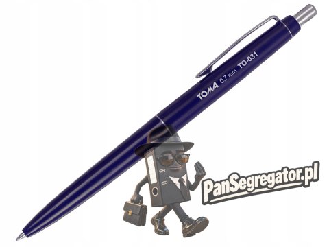 Długopis automatyczny ASYSTENT niebieski, wkład niebieski 0.7mm TO-031 TOMA
