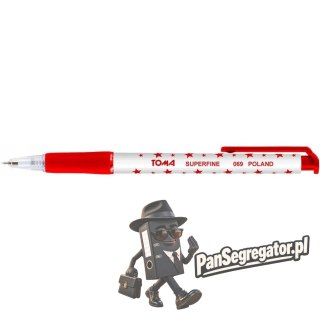 Długopis automatyczny GWIAZDKI czerwony 0,5mm TO-069 TOMA