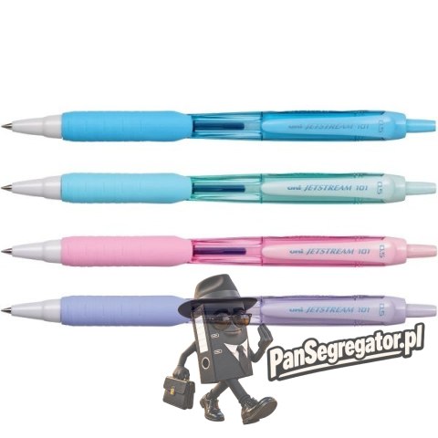 Długopis kulkowy UNI SXN-101FL różowa obudowa, niebieski wkład, babypink/blue