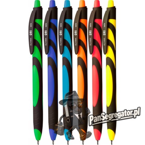 Długopis olejowy ORI 0.7mm mix kol.obudowy wkład niebieski KD912-NM TETIS