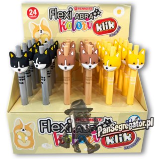 Długopis ścieralny automatyczny 0,5mm niebieski Flexi Abra KOLORI FOX TT8824