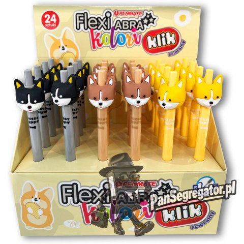 Długopis ścieralny automatyczny 0,5mm niebieski Flexi Abra KOLORI FOX TT8824