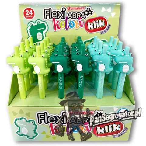 Długopis ścieralny automatyczny Flexi Abra Kolori CROCODIL 0,5mm niebieski TT8821 PENMATE