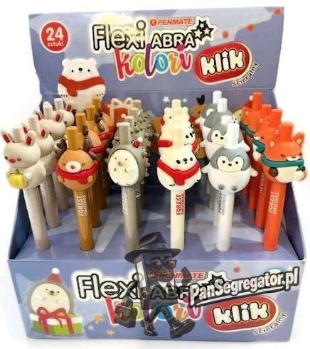 Długopis ścieralny automatyczny Flexi Abra Kolori Klik Christmas Forest niebieski TT8825 Penmate