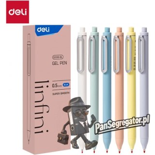 Długopis żelowy Super Smooth niebieski Linfini mix kolorów obudowy EG338-BL DELI