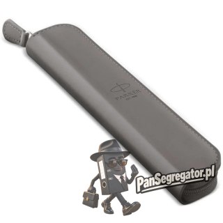 Etui skóropodobne PARKER pojedyncze na pióro lub długopis szare zamykane ZIP POUCH 2217021