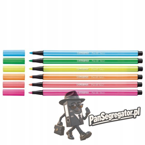 Flamaster STABILO PEN 6806-1 6szt fluo