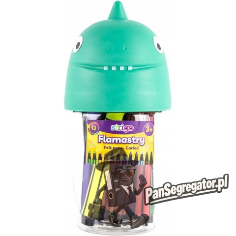 Flamastry 12 kolorów JUMBO Dinozaur SSC291 STRIGO