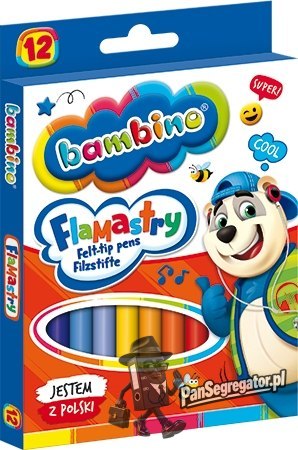 Flamastry BAMBINO 12 kolorów ST.MAJEWSKI
