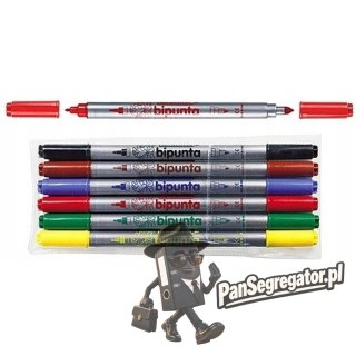 Flamastry DOUBLE POINT 6szt.FIBRACOLOR 584SW EUROSPARK