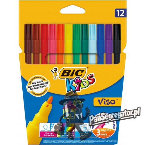 Flamastry VISA Kids 12 kolorów 888695 BIC