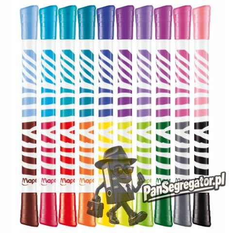 Flamastry dwustronne DUO COLORS 10sztuk - 20kolorów COLORPEPS 847010 MAPED