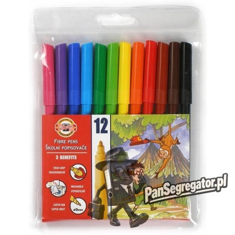Flamastry szkolne 12 kolorów w etui 7710/2AB KOH-I-NOOR