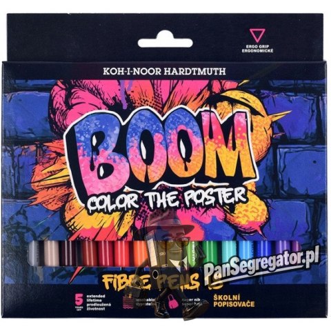 Flamastry szkolne 18 kolorów w kartoniku BOOM 771022AH07 KOH-I-NOOR