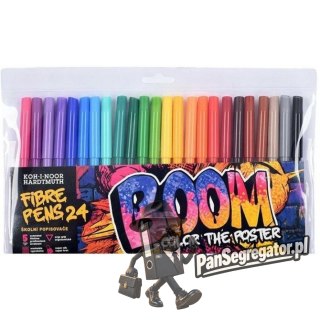 Flamastry szkolne 24 kolory w etui BOOM 771022BD07 KOH-I-NOOR
