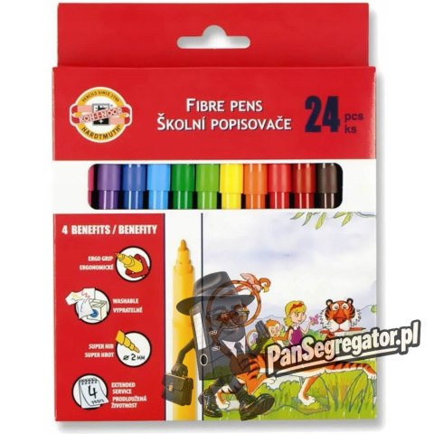 Flamastry szkolne 24 kolory w kartoniku 7710/2BD KOH-I-NOOR