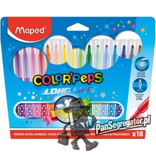 Flamastry trójkątne MAPED COLORPEPS 18kolorów 845021