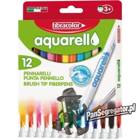Mazaki akwarelowe AQUARELLO 12 FIBRACOLOR 6877