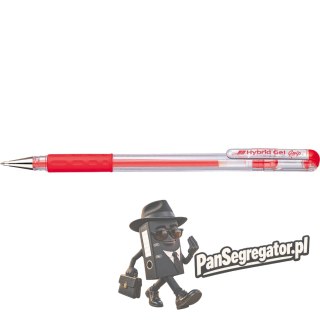 Pióro żelowe PENTEL K116 czerwony z gumowym uchwytem Hybrid Gel Grip