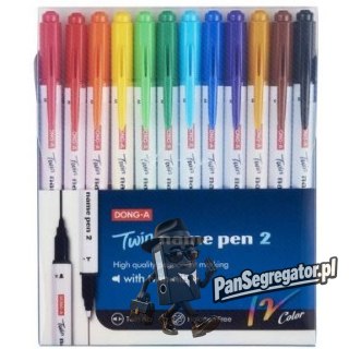 Pisak F/M dwustronny permanentny 12 kol. NAME PEN 2 DONG-A TT7914