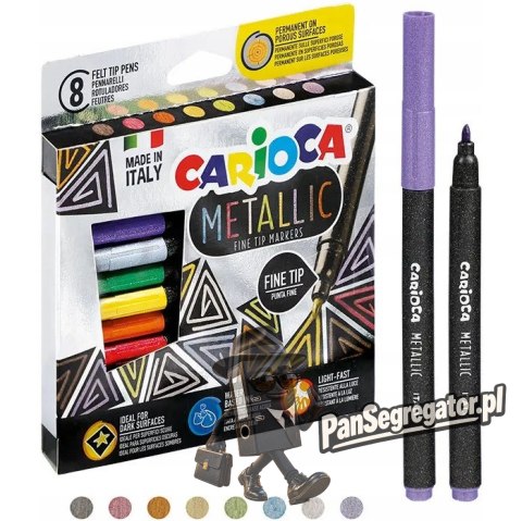 Pisaki CARIOCA metaliczne 8 kolorów 43162