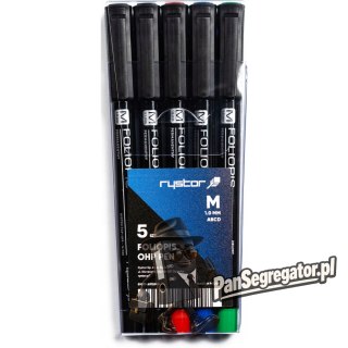 Foliopis 1mm FM-10/AABCD komplet 5sztuk 4 kolory w etui 438-528 RYSTOR