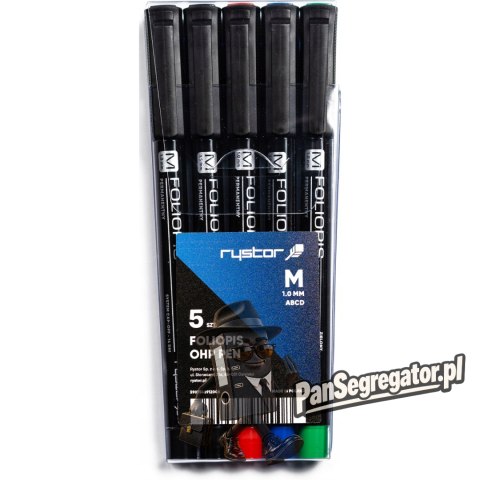 Foliopis 1mm FM-10/AABCD komplet 5sztuk 4 kolory w etui 438-528 RYSTOR