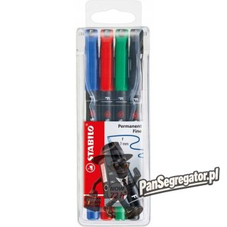 Foliopis STABILO OHPen F niezmywalny 0.7mm 4sztuki.w etui 842/4
