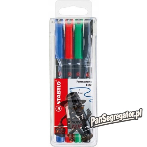 Foliopis STABILO OHPen F niezmywalny 0.7mm 4sztuki.w etui 842/4