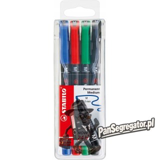Foliopis STABILO OHPen M niezmywalny 1.0mm 4sztuki w etui 843/4