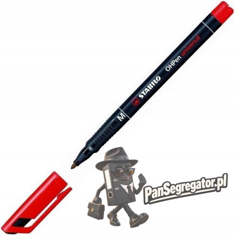 Foliopis STABILO OHPen M niezmywalny 1.0mm czerwony 843/40