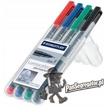 Foliopis permanentny F 318 WP4 etui 4szt. LUMOCOLOR STAEDTLER S318WP4