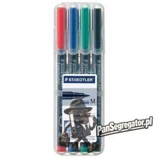 Foliopis permanentny M317 WP4 etui 4szt. STAEDTLER CD BK4 S317WP4