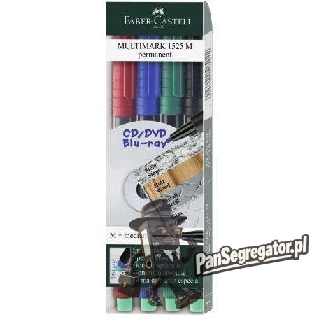 Foliopis z gumką M 1.0mm komplet 4kolory 152504 FABER CASTELL