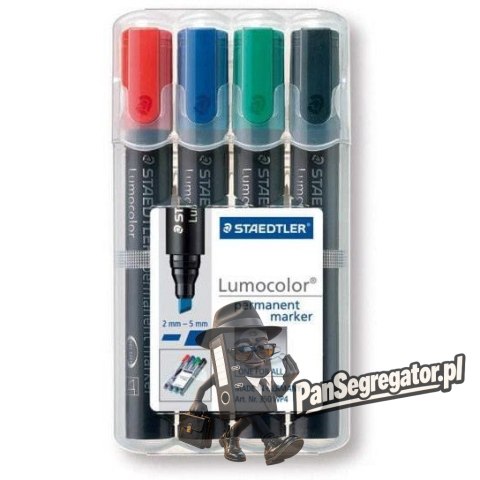 Marker 350S 4 szt w etui STAEDTLER permamentny ścięty