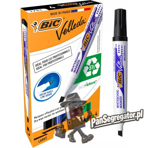 Marker BIC ECO VELLEDA 1751 suchościeralny mix 4 kolorów 904950