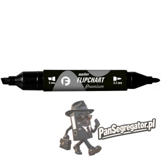 Marker FLIPCHART dwustronny czarny końcówka okr/ści. KM503-V2 TETIS dwustr. 5mm/4.2mm