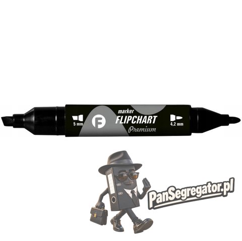 Marker FLIPCHART dwustronny czarny końcówka okr/ści. KM503-V2 TETIS dwustr. 5mm/4.2mm