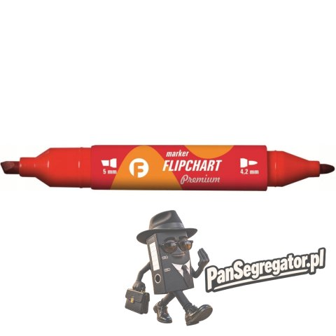 Marker FLIPCHART kon.okr/ści. czerwony KM503-C2 TETIS dwustr. 5mm/4.2mm