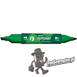 Marker FLIPCHART kon.okr/ści.zielony KM503-Z2 TETIS dwustr5mm/4.2mm