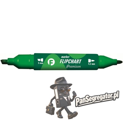 Marker FLIPCHART kon.okr/ści.zielony KM503-Z2 TETIS dwustr5mm/4.2mm